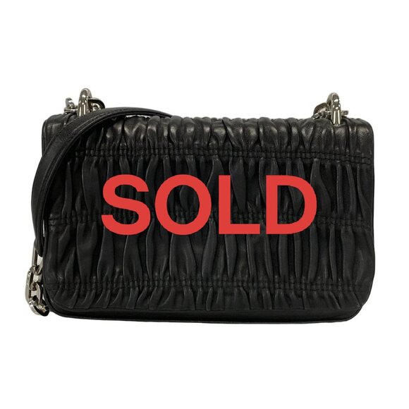 PRADA -Black Leather Shoulder Bag 804-050725 - Picture 1 of 14